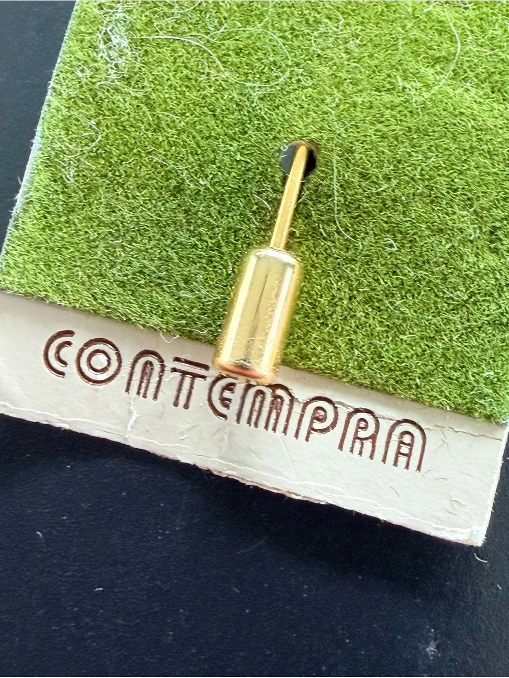 Vintage Contempta Aquamarine Stick Pin Tie Hat Lapel Pin, March Birthstone